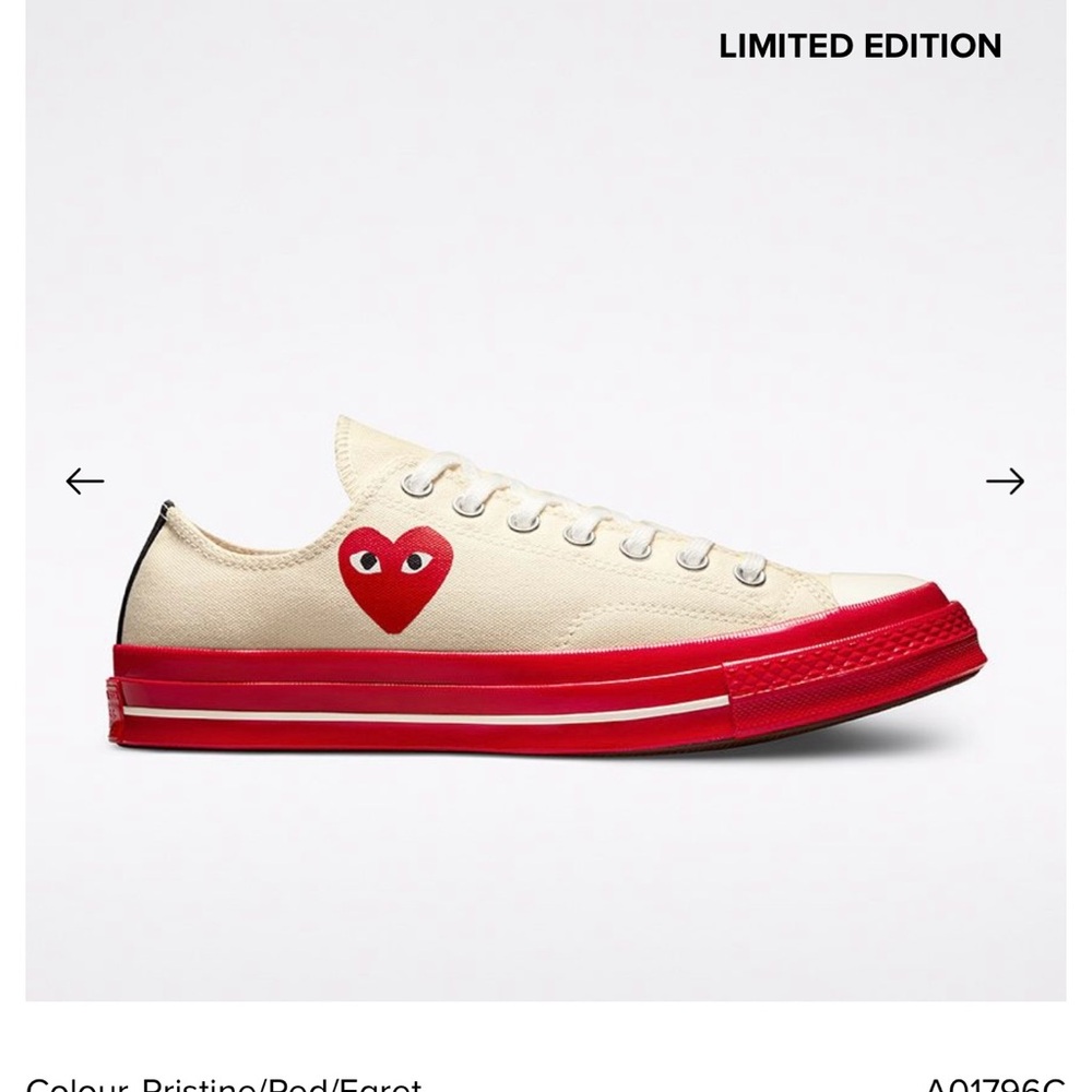 Converse x Comme des Garçons PLAY Chuck 70 Low Top NEW size 8W/ 6M